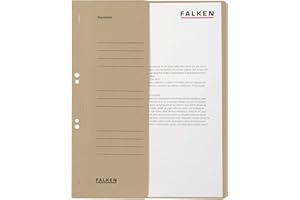 Falken Skoroszyt oczkowy kartonowy 50szt. Przód okładki 1/2 szary A4 Wykonany z tektury z recyklingu Wpinany do segregatorów. Wyprodukowano w Niemczech.