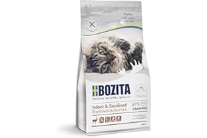 Bozita Indoor & Sterilised Nourriture sèche pour Chat avec Renne – 400 g – Nourriture pour Chat stérilisé – 33% de protéines, 14% de matières Grasses – sans OGM, Aliment Complet
