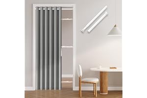 Jilron Türvorhang Ohne Bohren: Einfache Montage Mit Teleskopstange & Magnetischem Verschluss – Schutz Der Privatsphäre Im Raum (Grau-H201 x B130 cm)