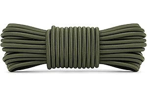 Abma Cord Linka Gumowa 4mm 10M Linka Ekspanderowa Sznurek Gumowy Elastyczny Sznurek 100% Rozciągliwości do Przyczep, Plandek, Łodzi, Namiotów, Plecakiem - zielony oliwkowy
