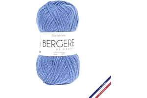 BERGERE DE FRANCE Bergère de France - BARISIENNE, gomitoli di lana per lavoro a maglia e all'uncinetto (50 g) - 100% acrilico - 4 mm - Filo tondo molto morbido - Blu (AZUR)