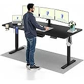 FLEXISPOT Standing Sitting Desk, 200 x 80 cm, Height Adjustable Desk with Memory Function, 70 kg Load, Computer Desk with Hoo