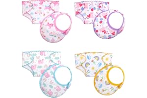 ZWOOS Baberos para Muñecas y Pañales para Muñecas, Accesorios para Muñecos Bebé 30-43 cm, 8 Piezas