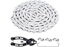 YBEKI Cadena de Bicicleta 9/10/11/12 Velocidades | Acero al Carbono 11500 PSI | 1/2 x 11/128 Pulgadas, 116 Eslabones | 3 PowerLock + Herramienta | Compatible Shimano HG/SRAM PC (MTB/Carretera)