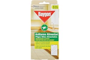 Baygon Anti-Mites - Piège Mites Alimentaires - Jusqu'à 8 Semaines d'Efficacité - 3 Pièges