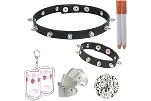 JinYu Punk Rock Star Style Nana Cosplay zestaw akcesoriów jubilerskich - 16 sztuk z naklejkami