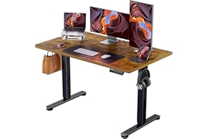 ‎ERGEAR ErGear Elektrisch Höhenverstellbarer Schreibtisch 120 x 60 cm, Schreibtisch Höhenverstellbar mit 4-Gedächtnis-Smart-Pult für Home-Office mit Verbindungsplatte