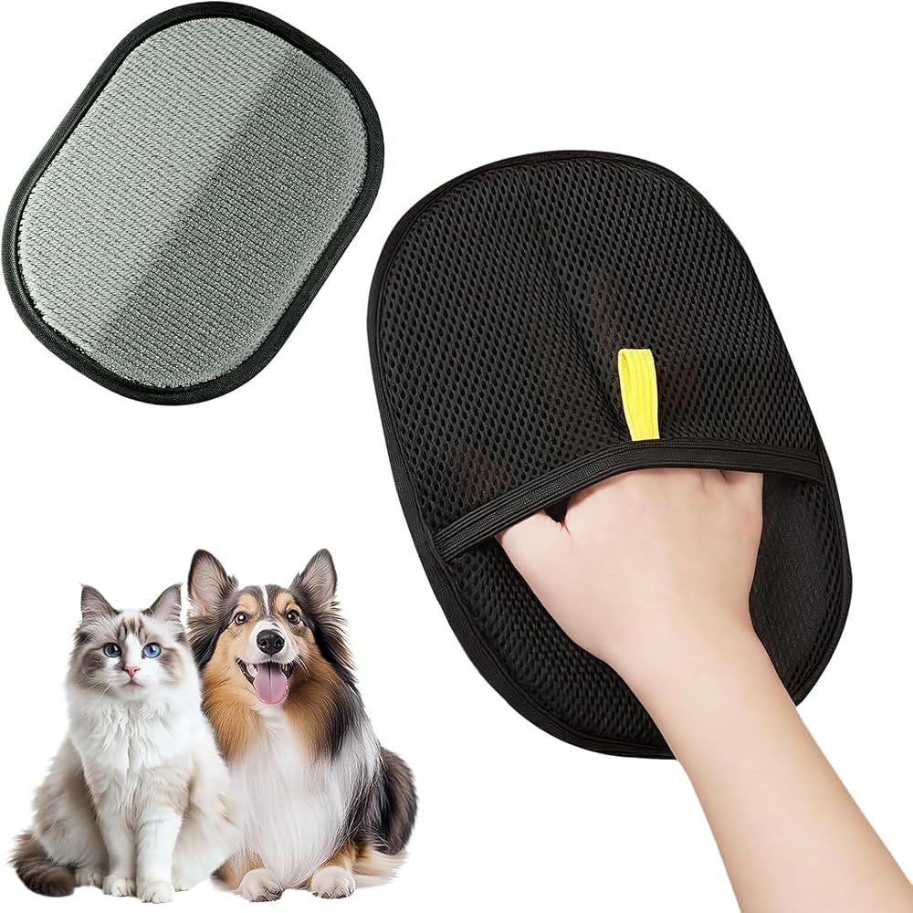 MADPET Kürk Mıknatıslı Tüy Temizleme Eldiveni – Kedi ve Köpekler için Parmaksız Evcil Hayvan Tüyü Çıkarıcı Eldiven – Kıyafet, Koltuk, Kanepe ve Halıdan Evcil Hayvan Tüylerini Kolayca Temizler