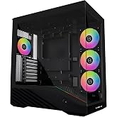 Lian Li V100 Middle Tower Case - Black, ATX Support, Mesh Front Panel, Tempered Glass, USB-C, Tool-Free Side Panel
