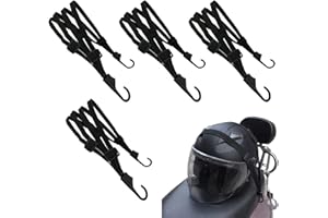 FLOTRUTE Tendeurs Elastique avec Crochets,Sangle Valise de Vélo, Sangle Bagage Elastique Noir Sangle Tendeur de Bagages de vélo, 4 Pièces Cordon Élastique Casque Moto, Sangle Élastique Moto, Tendeur Vélo(60cm）