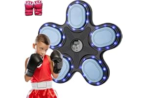 Kawoja Music Boxing Machine Kids, Bluetooth Smart Boxing Trainer with Boxing Gloves,9 Punching Modes and Speeds, Boys Wall Mounted Boxing Equipment, Workout Punch Machine for Adult Home Gym