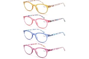 MODFANS Occhiali da Lettura Donna,Cerniera a Molla,Leggera,Visione Chiara,Lente Trasparente con Custodia,Colori Misti