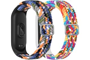 ACTECH Pasek do bransoletki Xiaomi Mi Band 6/6 NFC, Xiaomi Mi Band 5 Bransoletka, Mi Band 4/Mi Band 3 Bransoletka, 2 szt. Nylonowy pasek dziewiarski Wymień Opaska Bransoletka