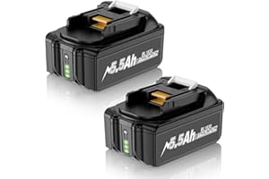 UIONVOT 5500mAh Replacement for Makita 18v Batteries - Li-Ion Tool 18V Battery for BL1830B BL1850 BL1850B BL1840 BL1840B BL1830 BL1815 BL1860B BL1835 BL1860 BL1820 BL1845 with LED Indicator