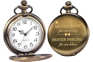 SIBOSUN Taschenuhr für Die besten Männer und Ehemänner Taschenuhren mit Kette für Herren Geschenk zum Jahrestag, Valentinstag, schönes Geschenk für Familie
