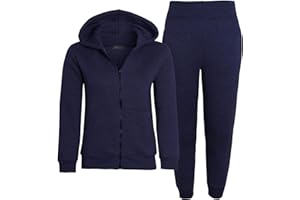 shelikes Kids Tracksuits Fleece Hooded Zipped Top Joggers Bottoms Jacket And Trouser For Boys Girls