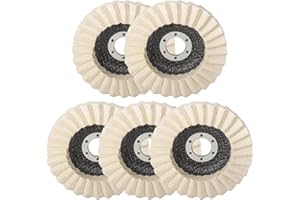 SI FANG 115mm Felt Flap Disc Wool Polishing Wheel Disc, Fine Abrasives Buffing Wheel Polishing Pads for Angle Grinder 5Pcs