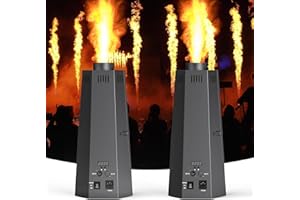 KRIDERISH Flammenwerfer, 2 Stück 150W Flammenprojektor, Pyrotechnikmaschine mit DMX512 Controller, Dj Jet Flame Machine für Weihnachten, Halloween, Konzerte, Shows, Partys, Sportevent