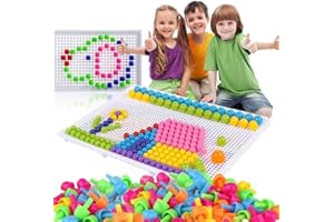 FAKEFACE 980 Stecker Puzzle Steckspiel Pilz Nägel Pädagogische Baustein Spielzeug Kreative DIY Mosaik Spielzeug Steckpuzzle Lernspielzeug Geburtstag Weihnachtsfest-Geschenk für Kinder Baby ab 3 Jahre alt