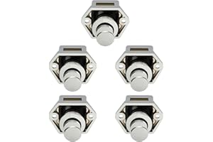 OCGIG 5PCS Mini-Druckknopf-Schubladenschrank Türfangschloss Wohnwagen Wohnmobil Wohnmobil Bootsknopf Chrom