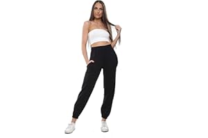 NY Deluxe Edition - Pantalon de Jogging surdimensionné en polaire avec élastiques aux chevilles - pour Femme, Tailles XS à L