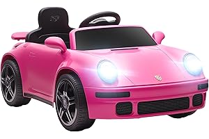 AIYAPLAY Licensed RUF CTR 2017-Yellowbird Electric Car for Kids, Ride On Car 12V Battery Powered Kids Electric Vehicle with Remote Control, Soft Start, MP3 Player, LED Lights, Horn, Pink