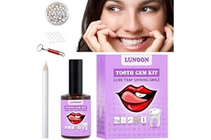 Basii Gemma dei Gioielli del Dente, Kit Brillantini per Denti, Professional DIY Tooth Gem Kit, Kit di Gemme per Denti, Kit Gemma Dentale Fai Date con Lampada e Colla