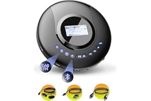 Arafuna DAB+/UKW Radio, DAB Radio mit CD-Player/Bluetooth 5.2,2000mAh wiederaufladbarer Akku, Tragbares DAB Plus Radio mit Kopfhörer Geeignet für Wandern, Camping, Outdoor,Lernen