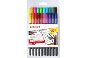 Edding e1200-20S - PACK con 16+4 ROT. 1200. 16 colores surtidos + 4 colores neón