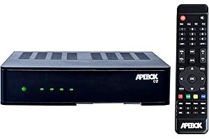 APEBOX TDT – Receptor TDT Full HD H265 1080p Combo a Precio de TDT, con Doble Tuner para Terrestre, Satélite y Cable, y un Mando a Distancia excepcional (Incluye Dos Fuentes de alimentación EU y UK)