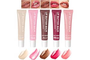 BEKOEEN 5 Couleurs Brillant à Lèvres Gloss Repulpant Levres, Lip Gloss Transparent Lip Oil, Rouge à Lèvres Longue Tenue Lipgloss Couleurs Nude Ultra-Brillantes Non Collante Huile à Lèvres