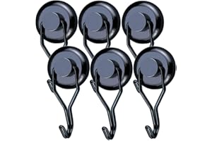 YADODO Crochet Aimanté Puissant 45 kg 32D Crochet Magnetique Frigo Noir Néodyme Pivotants Aimant Crochet Magnétique Crochets Aimantés Magnétiques pour Cuisine Torchon Tableau 6pcs