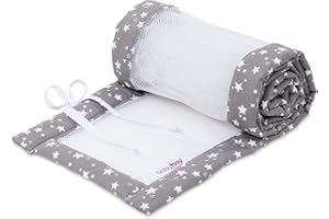 babybay Nestchen Mesh-Piqué für Modell Boxspring XXL, taupe Sterne weiß