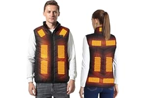 Armorget Gilet Chauffant, Réglage de la Température à 3 Niveaux avec 9/13/17 Zones de Chauffage, Gilet Chauffant Rechargeable par USB, Veste Chauffante Lavable Pour L'extérieur (Piles Exclues)