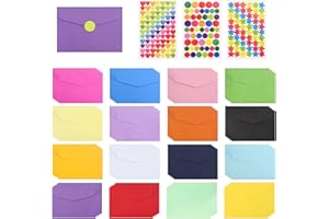 DINGFENG 70 sobres pequeños, mini sobres, pequeños sobres para tarjetas de regalo, sobres de colores, mini tarjetas y sobres, pequeños sobres mezclados, adecuados para varios festivales