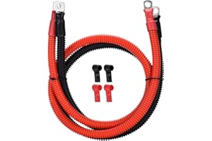 DIHOOL Battery Cable 50 mm2 M8 30 cm 0 AWG Silicone Cable Corrugated Pipe Cable Tube Soft and Flexible Heat Resistant