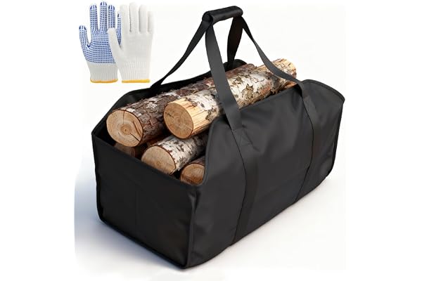WPPQWP Vedkorg stor, 60 x 34 x 40 cm, träkorg för ved, vedkorg för ved för transport och lagring av ved