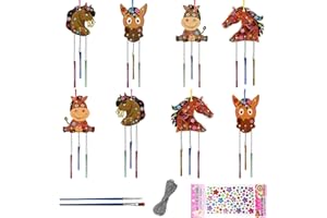 MARURY 8 Pièces 3D Birds Wooden Wind Chimes Set, Kids Handmade Activities DIY Creative Leisure, Suitable for Boys and Girls