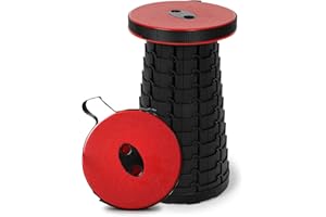 REAKOO Sgabello Pieghevole Portatile, sgabello telescopico portatile aggiornato, regolabile in altezza, sgabello pieghevole da campeggio, leggero per campeggio, pesca, escursionismo, viaggi