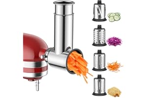 TPGSING Râpe-légumes en Acier Inoxydable Accessoire pour Kitchenaid, Râpe à Fromage/Découpe pour Kitchenaid Accessoire, Avec Quatre Lames en Inoxydable