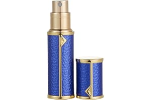 AsaNana Perfume Atomiser, Refillable & Travel Size Perfume Bottle, Leaking Proof,Bottom Pump without Funnel, Luxurious Small women and men, 5ml (Navy Blue)