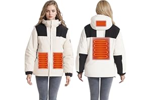 Monave Heated Jacket Women Heated Coat Heated Body Warmer 4 Large Area Graphene Heating Pad for Motorcycle Fishing Walking and Outdoor Work for Christmas Package Don’t Include Power Bank