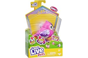 Little Live Pets 26030 Lil Candi Sweet Single Pack with Bird, New Moving Head, Over 20 Bird Sounds, Reacts to Touch