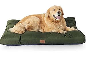 BEDSURE Hundekissen Grosse Hunde waschbar - 111x89cm hundematratze XXL für große, mittelgroße Hunde Outdoor gepolstert Hundematte grün in 10cm Höhe
