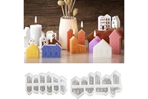 Yungeln moldes para velas silicona para casitas, 22 moldes velas navidad, moldes de silicona para velas 3d, molde velas para casas