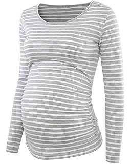 Love2MiWomen Maternity Tops Round Neck Maternity Clothes Long Sleeve Shirts