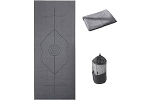 RYTMAT Asciugamano da yoga antiscivolo, 185 × 63 cm, assorbente, ad asciugatura rapida, per hot yoga, morbido asciugamano in microfibra, per palestra, fitness, allenamento