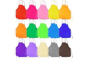 30 Pezzi Grembiuli per Bambini PLULON, Grembiuli da Pittura per Arte, Casa, Cucina, Scuola, Feste e Attività Creative, Confezione Multipla