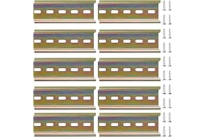 VooGenzek 10 Sztuk Szyna DIN, Szyna Montażowa DIN C45, ze Śrubami 20 Sztuk, do Serii Zacisków na Szynie DIN i Stycznika, 35 * 100 mm, Stali Stopowej