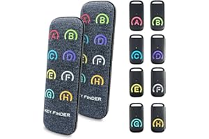 CHLOVOE Wyszukiwarka kluczy z dodatkowym zapasowym zaawansowanym nadajnikiem RF z tkaniny, lokalizator przedmiotów z zasięgiem roboczym 39 m, bezprzewodowy tracker kluczy z głośnym sygnałem dźwiękowym 85 dB,